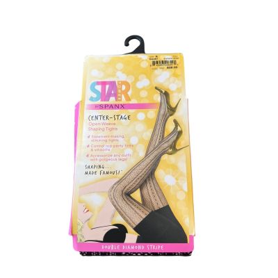 Star Power Spanx Center Stage Open Weave Shaping Tights Size B Diamond Strip new
